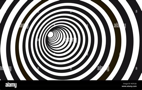 Geometric Hypnotic Spiral Black And White Striped Optical Illusion