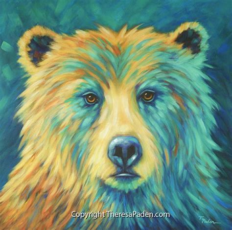 Forest Spirit Bear By Theresa Paden Oil Paint ~ 36 X 36 Bear