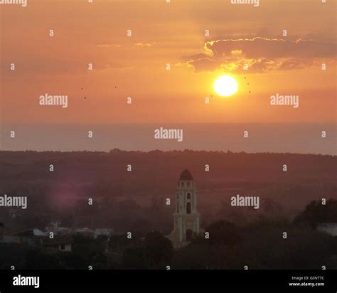 Trinidad Cuba 2015 Sunset Over Trinidad Stock Photo Alamy