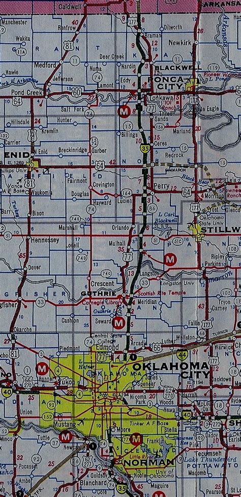 Oklahoma Strip Map Of I 35 Between Kansas Border And Okc Flickr