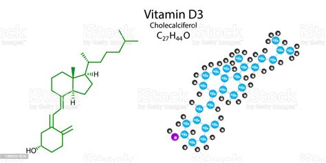 Cholecalciferol Molecular Structure Vitamin D3 Skeletal Formula Science Background Vector