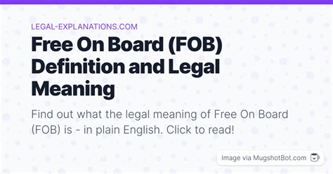 Free On Board Fob Definition What Does Free On Board Fob Mean