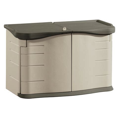 Rubbermaid 2' x 5' Horizontal Outdoor Resin Storage Shed with Split Lid