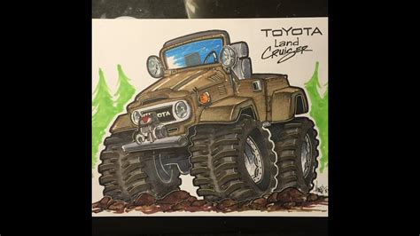 How To Draw A Toyota Land Cruiser Time Lapse Youtube