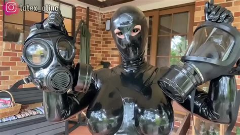 latex alien trying out fetish gas masks xvideos