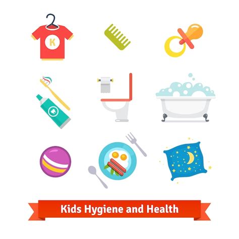 Kids Health And Hygiene Free Vector