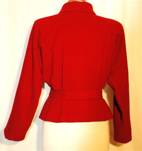 Vintage Emanuel Ungaro Red Wool Crop Wrap Coat Jacket W Belt At 1stdibs