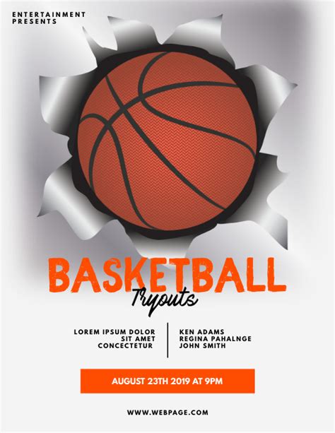 Cópia De Basketball Tryouts Flyer Template Postermywall
