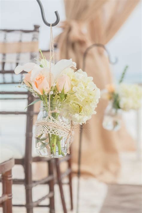 Mason Jar As Aisle Decoration Aisle Decor Destination Wedding Wedding
