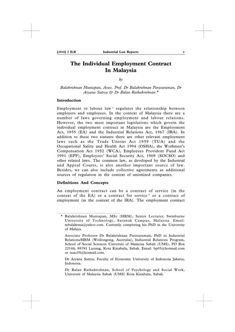 The employment law in the private sector in malaysia is mainly provided in the employment act 1955 (the ea), among others sources of law, which shall be applicable in the peninsular malaysia and the federal territory of labuan. (PDF) Muniapan, B., Parasuraman, B., Satrya, A., and ...