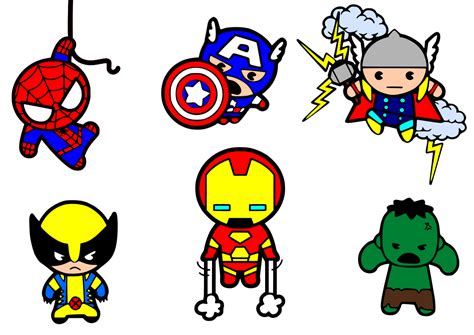 Kawaii Superheroes Svg Files With Images Avengers Cartoon Baby