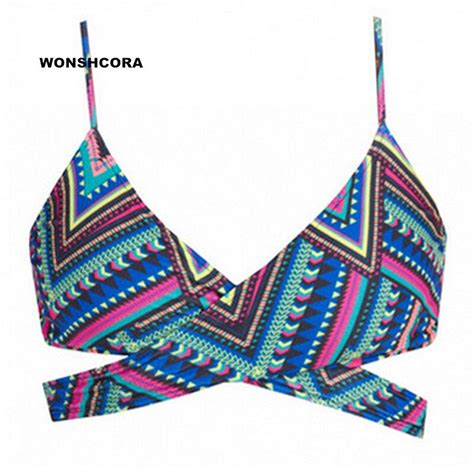 Wonshcora Cross Printing Totem Swimsuit Sexy Women Bikini Set Low Waist Halter Swimwear Women