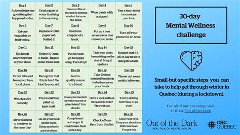 30 Day Mental Wellness Challenge Cbc News