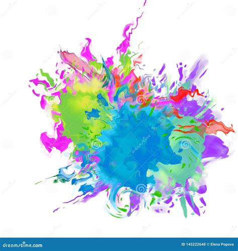 Abstract Color Spots Of Liquid Splashes Of Paint Stock Illustration