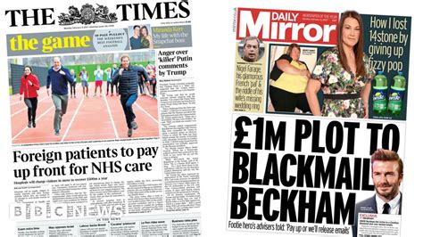 Newspaper Headlines Health Tourists Crackdown To Save £500m Bbc News