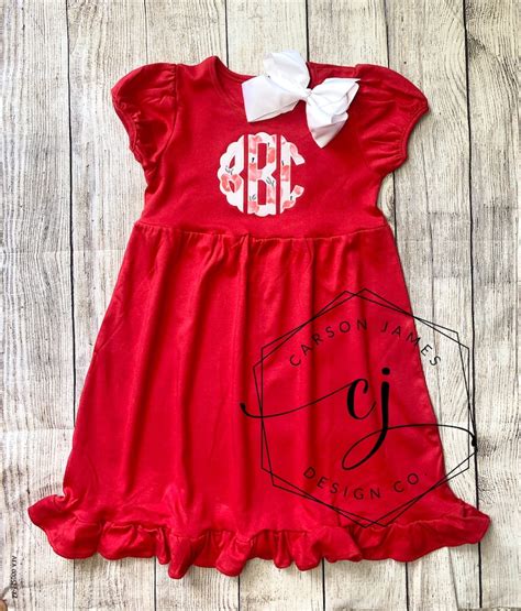 Monogram Back To School Dress Apple Dress For Baby Toddler Etsy