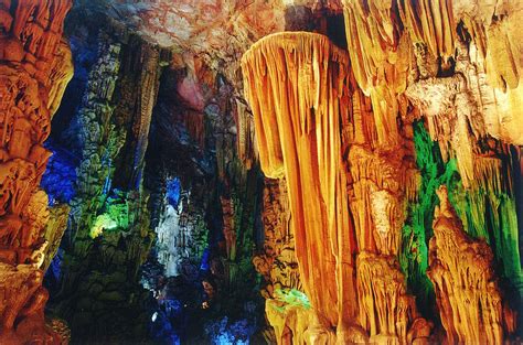 The Reed Flute Cave China With Its Location Five Kilometers Northwest