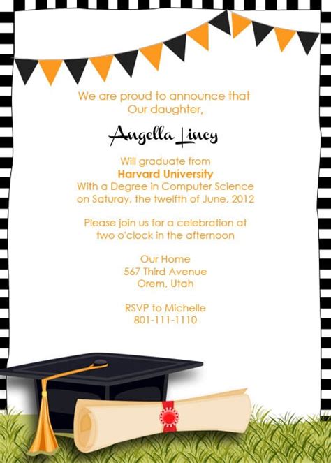 Celebrate graduation by creating grad announcements and invitations. Graduation Party Invitation Template