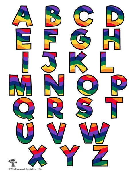 There is a mix of the all the items we have used with these printables you can have loads of fun using these in fun and different ways. Rainbow Alphabet Letters | Woo! Jr. Kids Activities