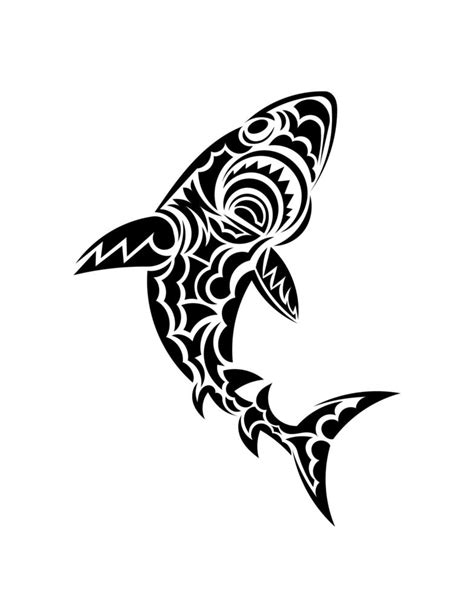 Tribal Tattoo Design For Shark With Ethnic Polynesian Tribal Elemen