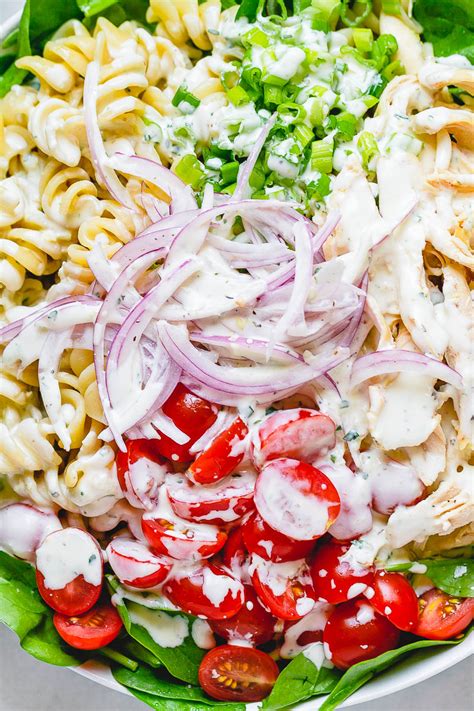 Chicken Pasta Salad With Creamy Ranch Dressing — Eatwell101