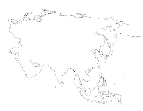 Blank Map Of Asia With Country Outlines