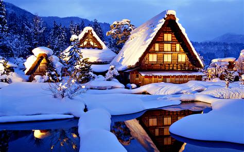 Beautiful Cottage For Holidays Hd Winter Wallpaper