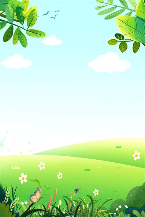 Fresh Outdoor Cartoon Leaf Background Wallpaper Image For Free Download