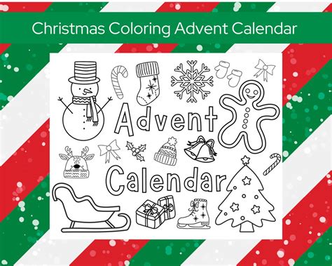 Christmas Coloring Advent Calendar Kids Christmas Coloringactivity