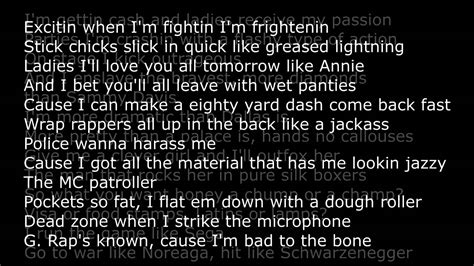Kool G Rap Bad To The Bone Lyrics Youtube