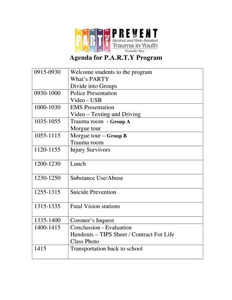 Party Program Agenda How To Create A Party Program Agenda Download This Party Program Agenda