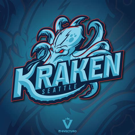 kraken logo kraken art mascot design logo design seattle sports nhl logos esports logo