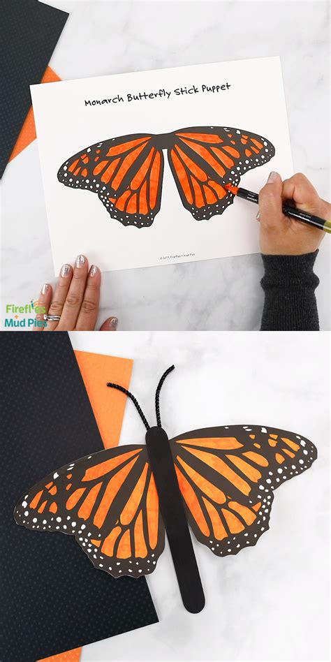 Monarch Butterfly Stick Puppet This Easy And Fun Butterfly Stick Puppet