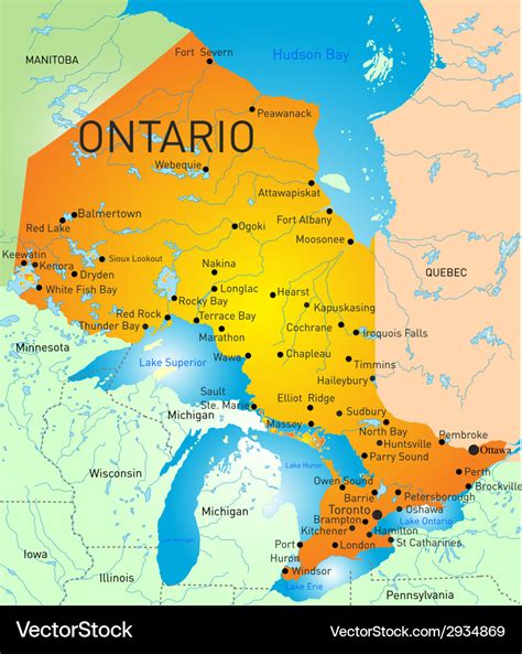 Ontario Province Map Royalty Free Vector Image