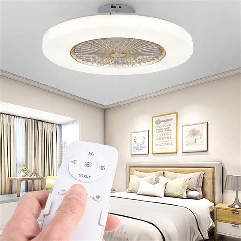 Buy Led Modern Ceiling Fan With Light Remote Control 60cm Chandelier 3
