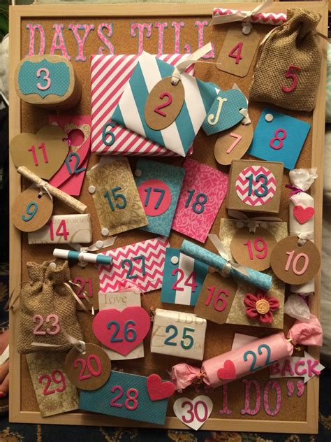 I decided to create a bridal countdown, or advent. The perfect gift for a bride-to-be; Wedding Advent ...