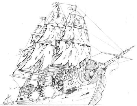 Realistic Pirate Ship Drawing At Explore