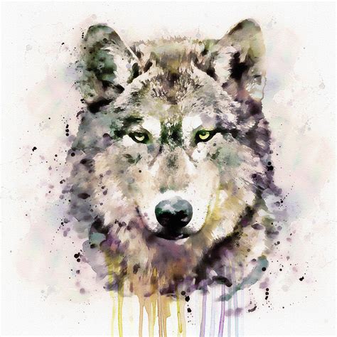Wolf Head Painting By Marian Voicu Pixels