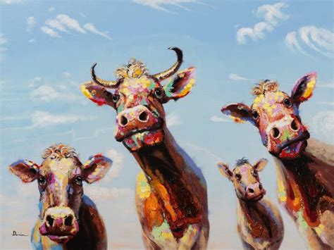 Funny Cows Painting 90x120 Cm