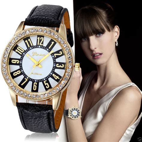 Superior Fashion Womens Geneva Watches Stainless Steel Analog Leather Quartz Wrist Watch