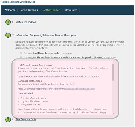During the beta, this extension will only work with quizzes an instructor has enabled for use with lockdown browser for chromebook. Respondus Lockdown Browser - Getting Started - Blackboard ...