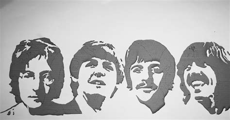 The Beatles Stencils Vinyl Record Art Pop Art Banksy Art