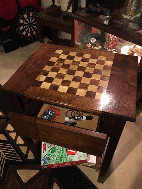 Chess And Checkers Table Walnut And Maple Chess Board Custom