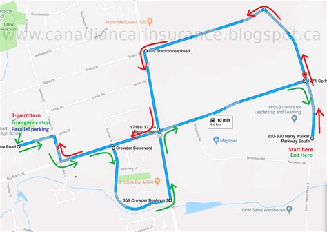 Newmarket G2 Road Test Route Maps