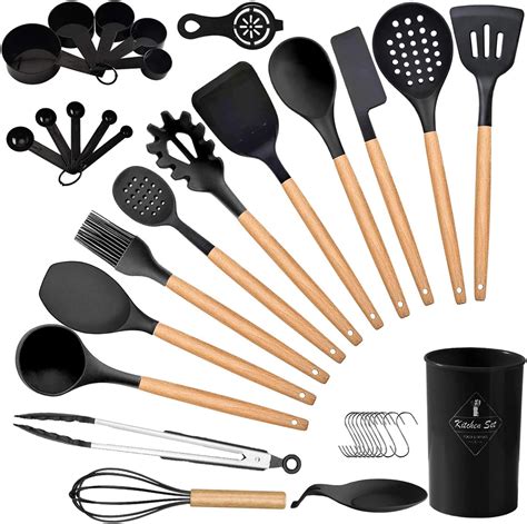 Kitchen Utensil Set 35pcs Silicone Cooking Utensils With Wooden