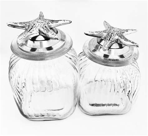 Coastal Canister Set Ribbed Clear Glass Canister Set Etsy Glass