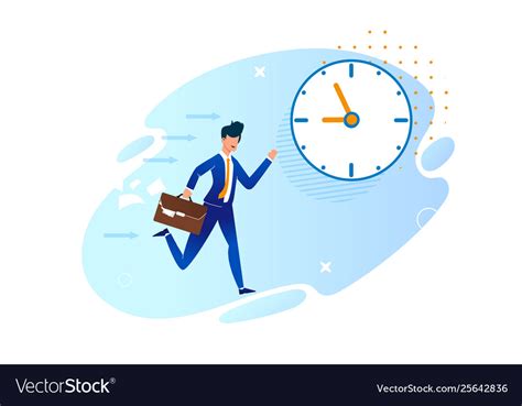 Being Late For Work Cartoon Royalty Free Vector Image