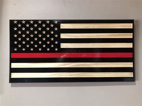 Buy american flag sets from flag store usa! Wooden Carved American Flag Epoxy Filled Thin Red-Blue ...