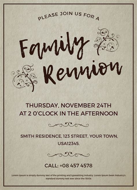 When the family reunion flyer pops up in your publisher, click on the body of the text, delete. Family Reunion Invitation Template | Family reunion ...