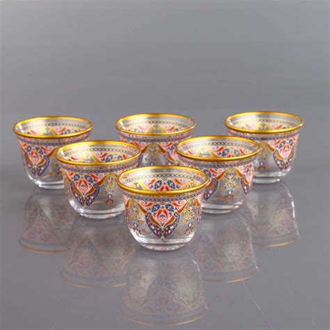 Evla Ethnic Arabic Coffee Mirra Cups Six Pieces Kocgifts